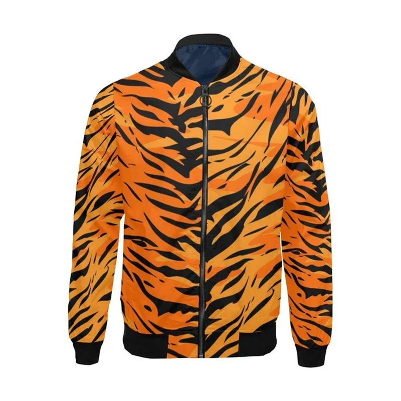 Diverse luipaardprints jas herenkleding 3D-printen dier cosplay jassen hiphop streetwear modetrend bomberjack