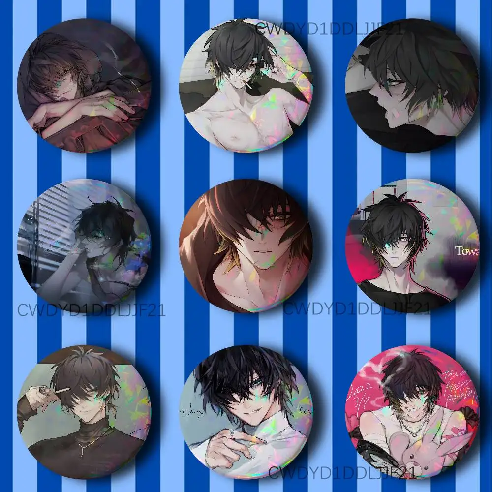 S-Slow Damage Towa Button Pins Cool Anime Cosplay Badges Clothes Backpack Decorations Brooch Gifts