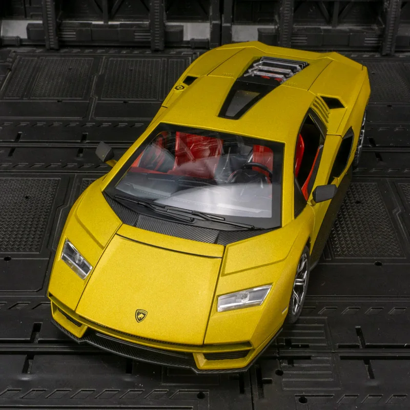 1:24 نموذج سيارة لامبورغيني LP I-800 مصنوع من خليط معدني مع باب لعبة أطفال متجدد يمكن فتحه