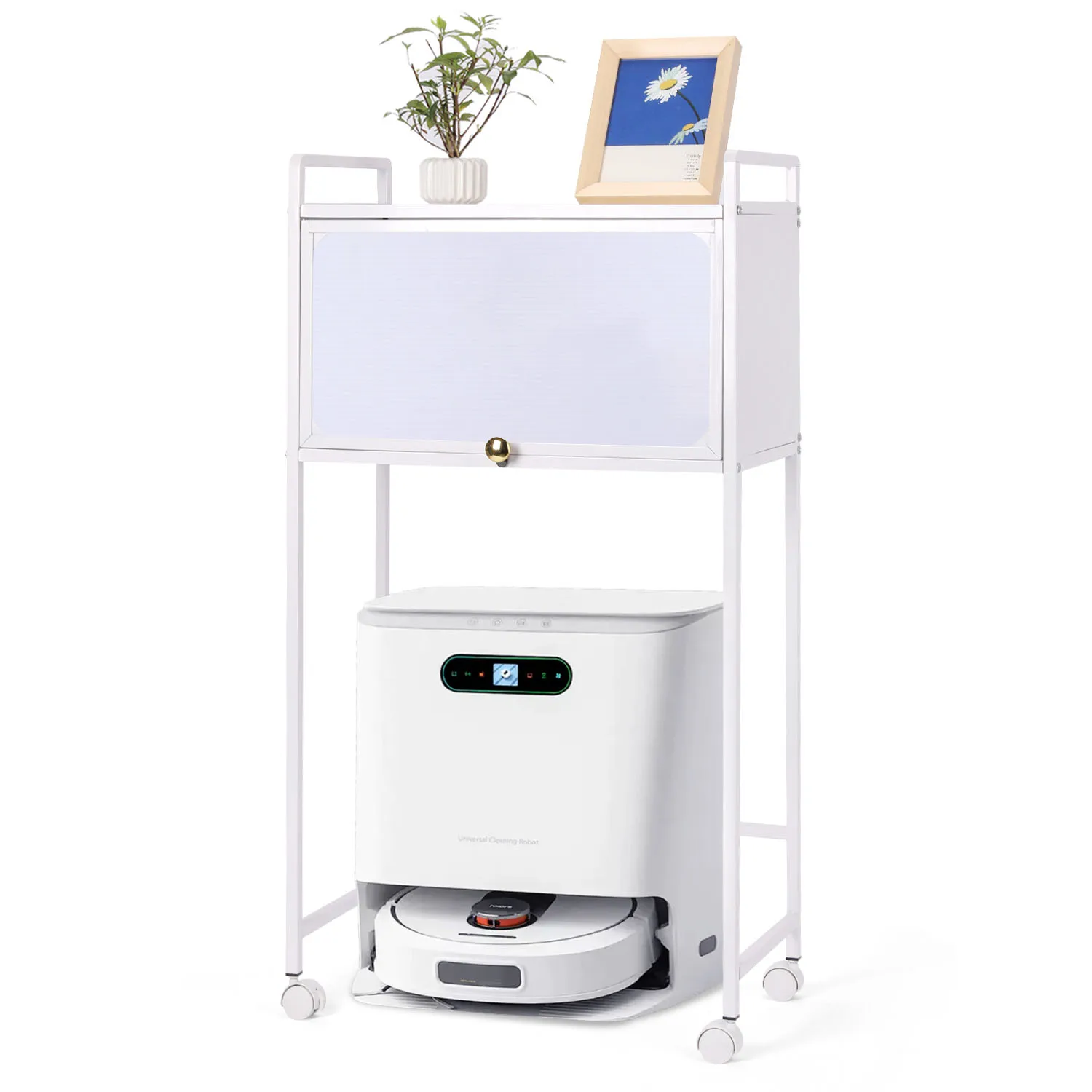 

Storage Sweeping Robot Storage Shelf Living Room Small Table Portable Side Table Cabinet Coffee Table beside Sofa