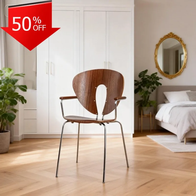 

Modern Minimalist Korean Wooden Backrest Dining Chairs Hollow Cutout Design Accent Chair Dining Room Sillas Comedor Kitchen