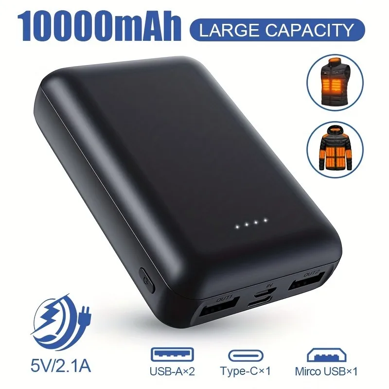 5V 2A batterie externe 10000mAh chargeur Portable Powerbank pour ventilateur de refroidissement gilet chauffant veste IPhone Samsung batterie externe