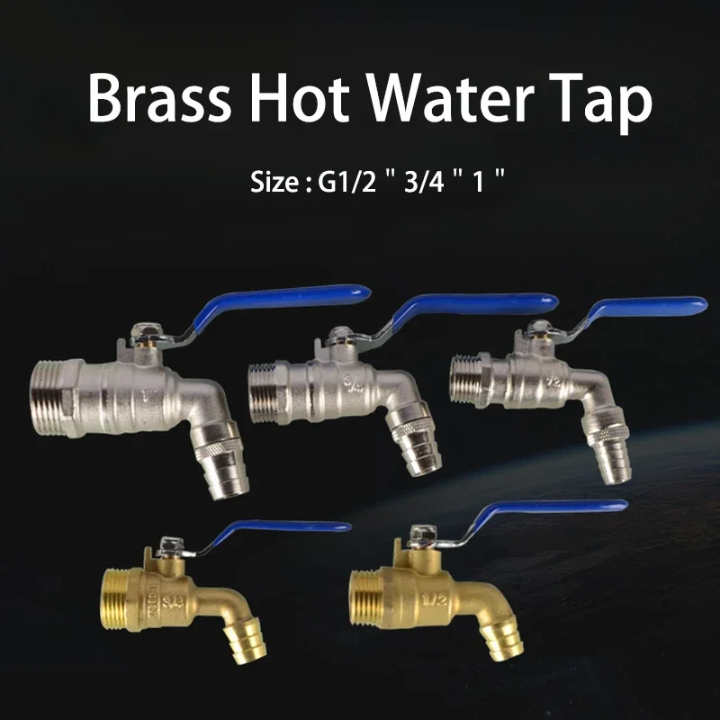 

Brass Hot Water Tap G1/2" 3/4" 1" Male Thread Copper Ball Valve Water Boiler Tap Refrigerator Drain Faucet Drain Valve Switch