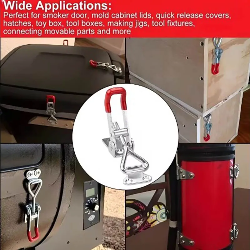 1/2PCS Heavy Iron Adjustable Buckle Lock Clamp Box Buckle Clamp Door Bolt Type Quick Clamp Accessory Horizontal Clamp Catch Clas image 5
