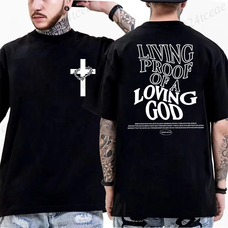 Summer Men's T-Shirts Comfortable Round Neck Short-sleeved Casual T-shirt Christian Jesus Bible Verse Print Men Fashion Tshirts