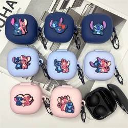 Cute Couple Stitch Angel Earphone Case for Samsung Galaxy Buds Live/Buds Pro/Buds 2/Buds2 Pro Silicone Protective Case Earphone