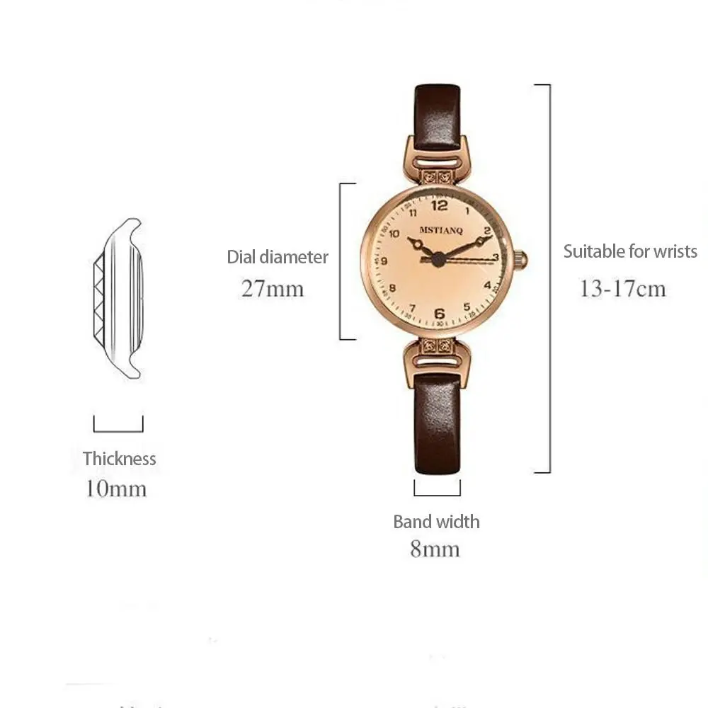 Reloj de cuarzo Retro de alta calidad, esfera redonda, correa de cuero PU, reloj de pulsera, relojes casuales para mujer