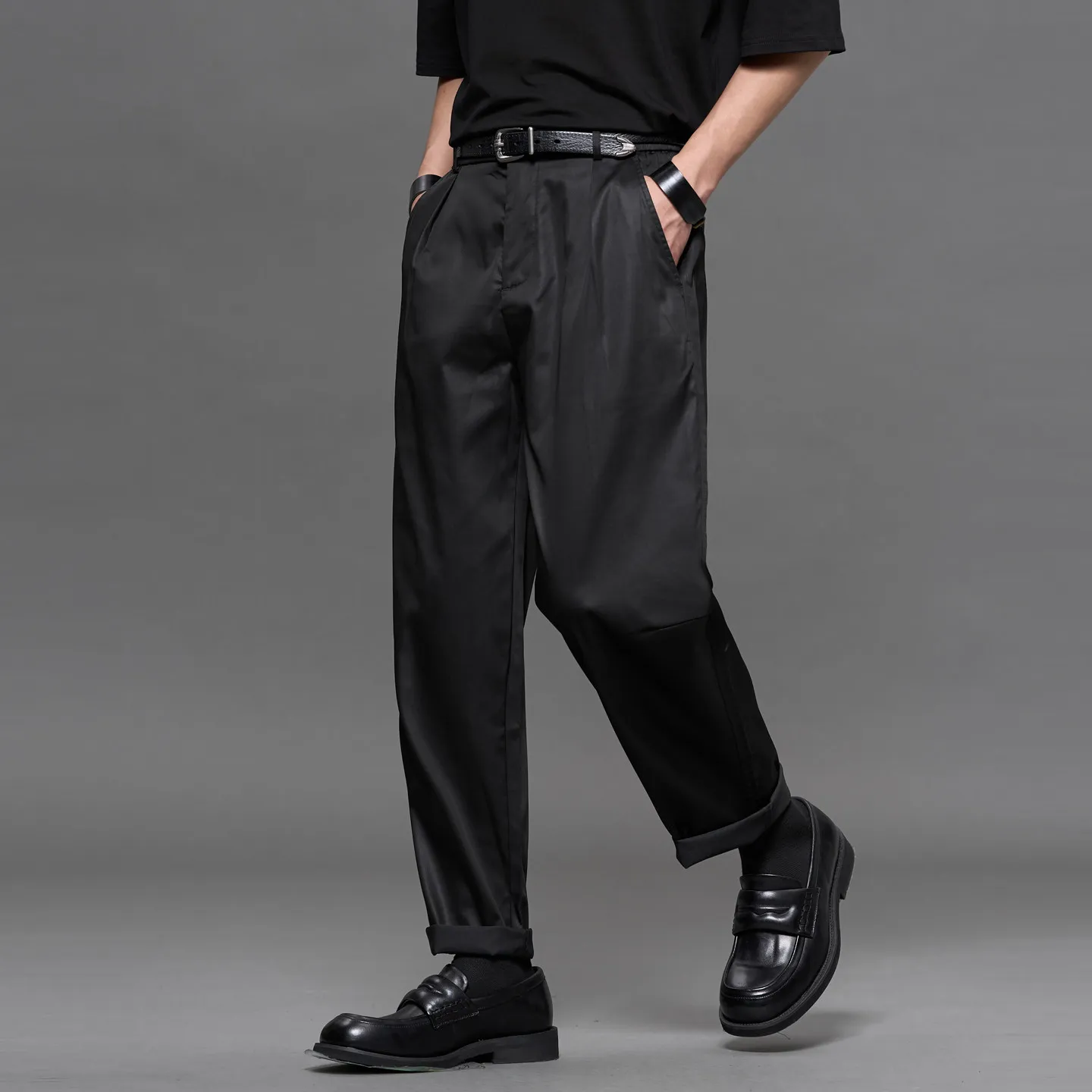 High Quality All-Match Fashion Style Hong Style Casual Cropped Straight Tapered Men's Spring and Summer Casual Pants