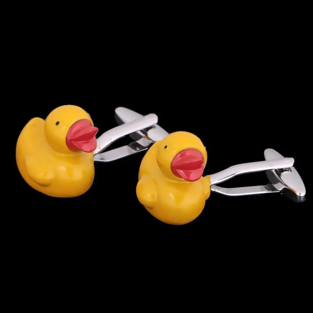 Yellow Ducky Cufflinks Cuff Links Childhood Bath Duck Animal Lover Jewelry