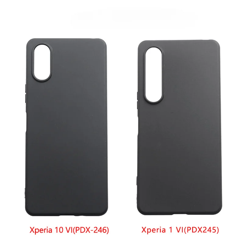 Per Sony Xperia 1 10 VI V IV III Custodia morbida per telefono in TPU per Xperia10VI Trasparente Cover nera satinata Custodia protettiva in silicone