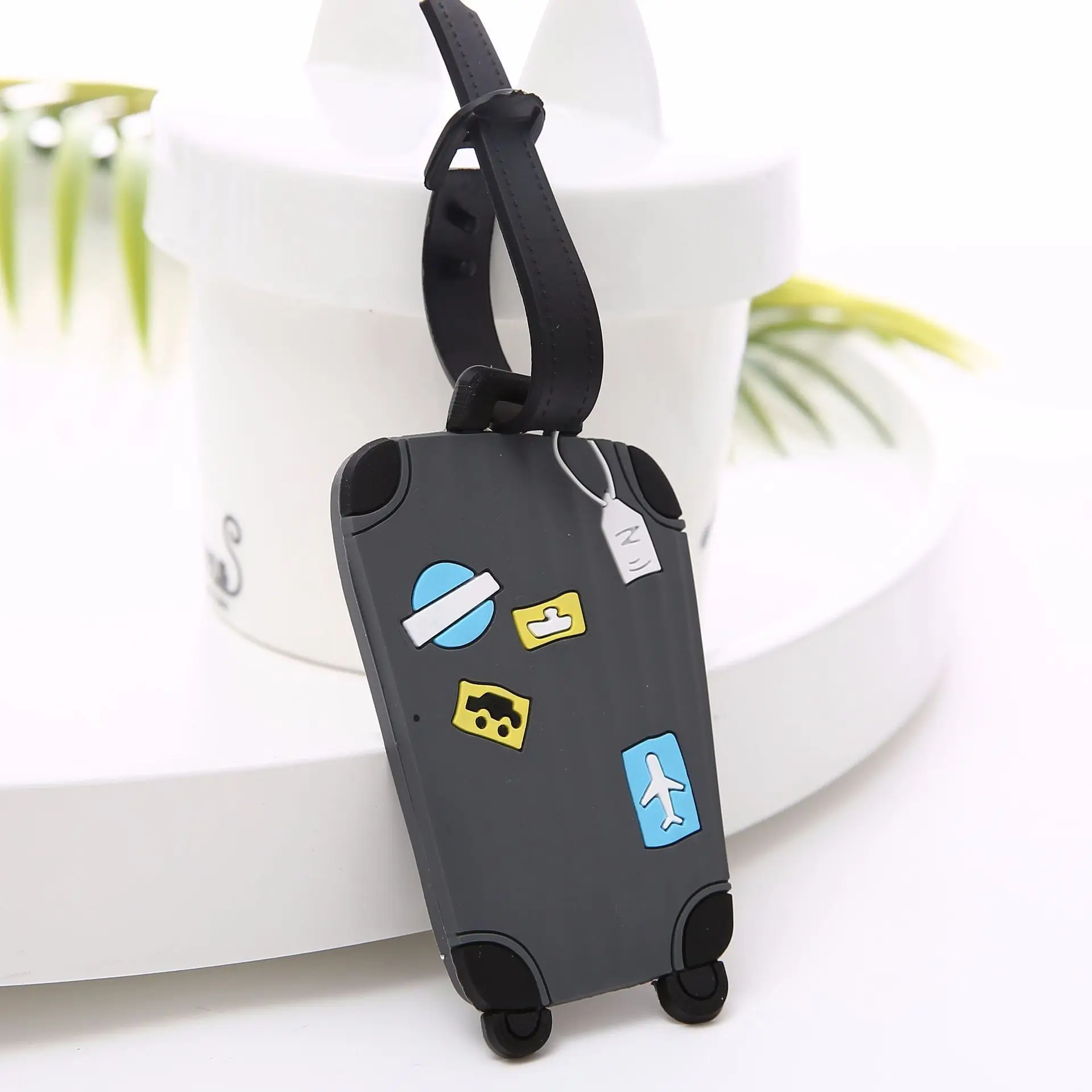 

Cute Cartoon Travel Backpack Handbag School Bag Identifiers with Strap Name ID Tags Silicone Luggage Tag Baggage Suitcase