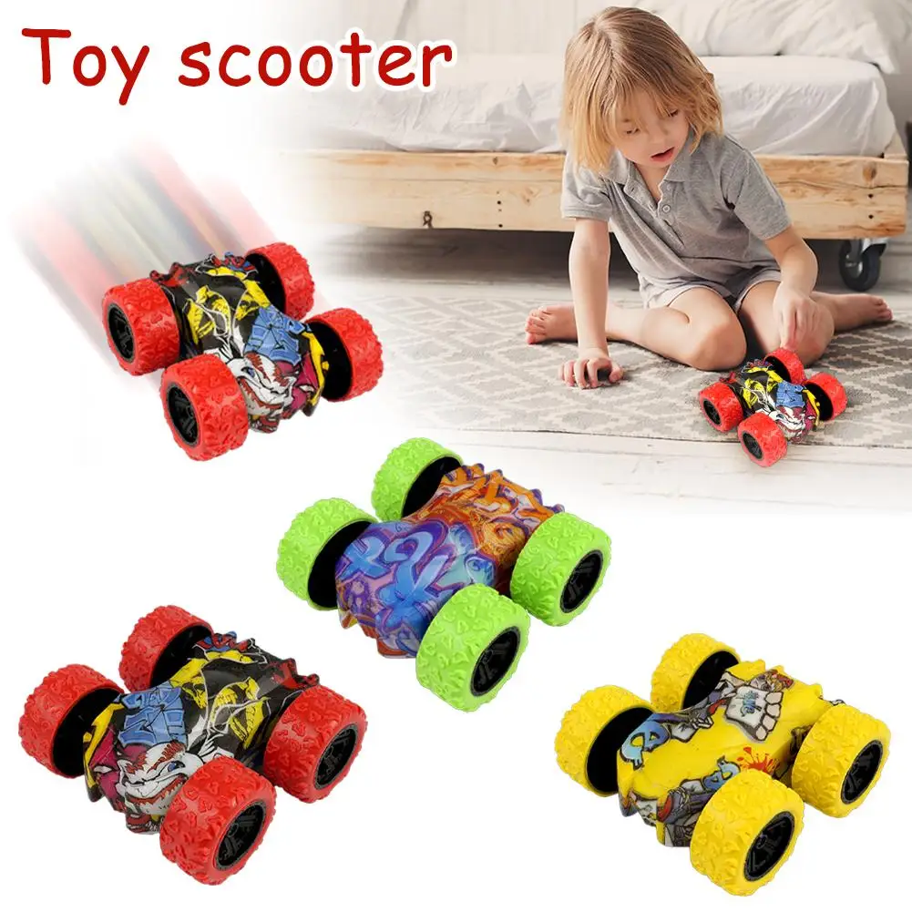 Mini Inertia Car Toys For Children Collision 360-degree Rotating Cross-country Stunt Toy Car Drop Resistant Car S0F4