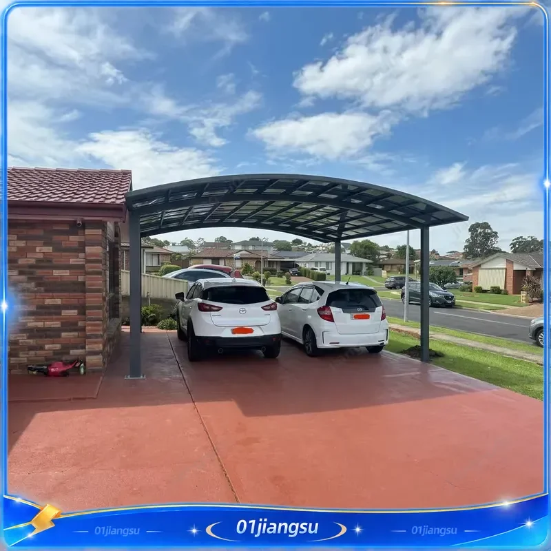 Modern Modular Aluminum Alloy Carport Arch Roof Powder Coated Parking Shed Outdoor Deep Customization Multi Space Garage