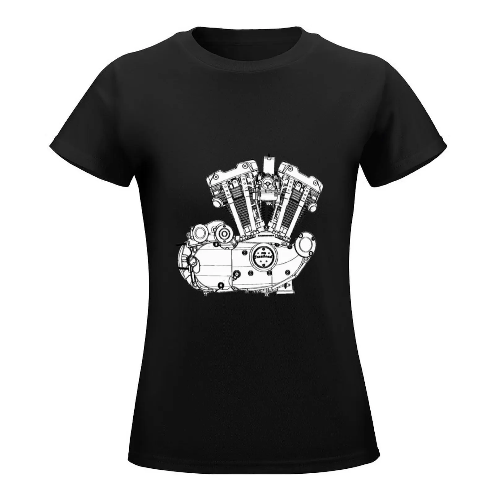 Ironhead Sportster Diagram Black and White T-Shirt quick drying funny tees black t-shirts for Women