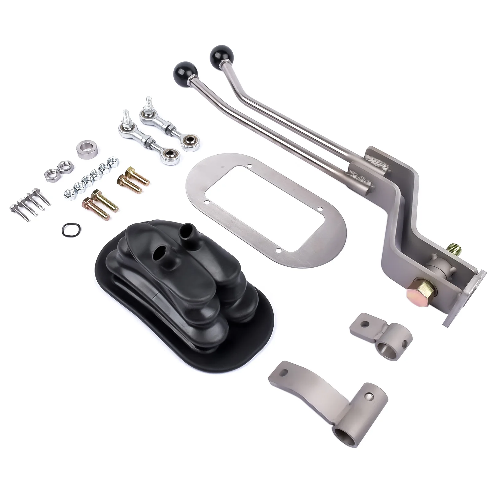 AP02 For GM NP205 8-Bolt Stainless Twin-Stick Transfer Case Shifter w/ Boot NP205GM8