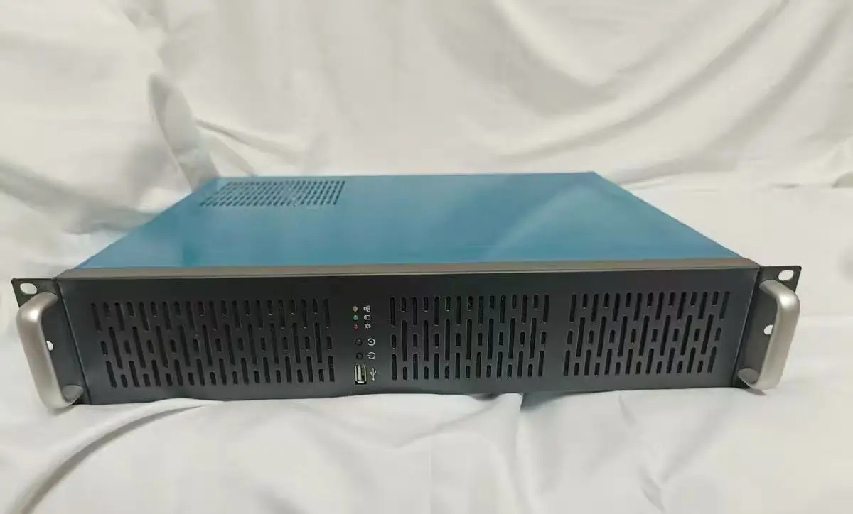 2U 330MM Short Dustproof Server Chassis, MATX Motherboard Supported, Standard PC PSU Rack Case for Monitoring Server