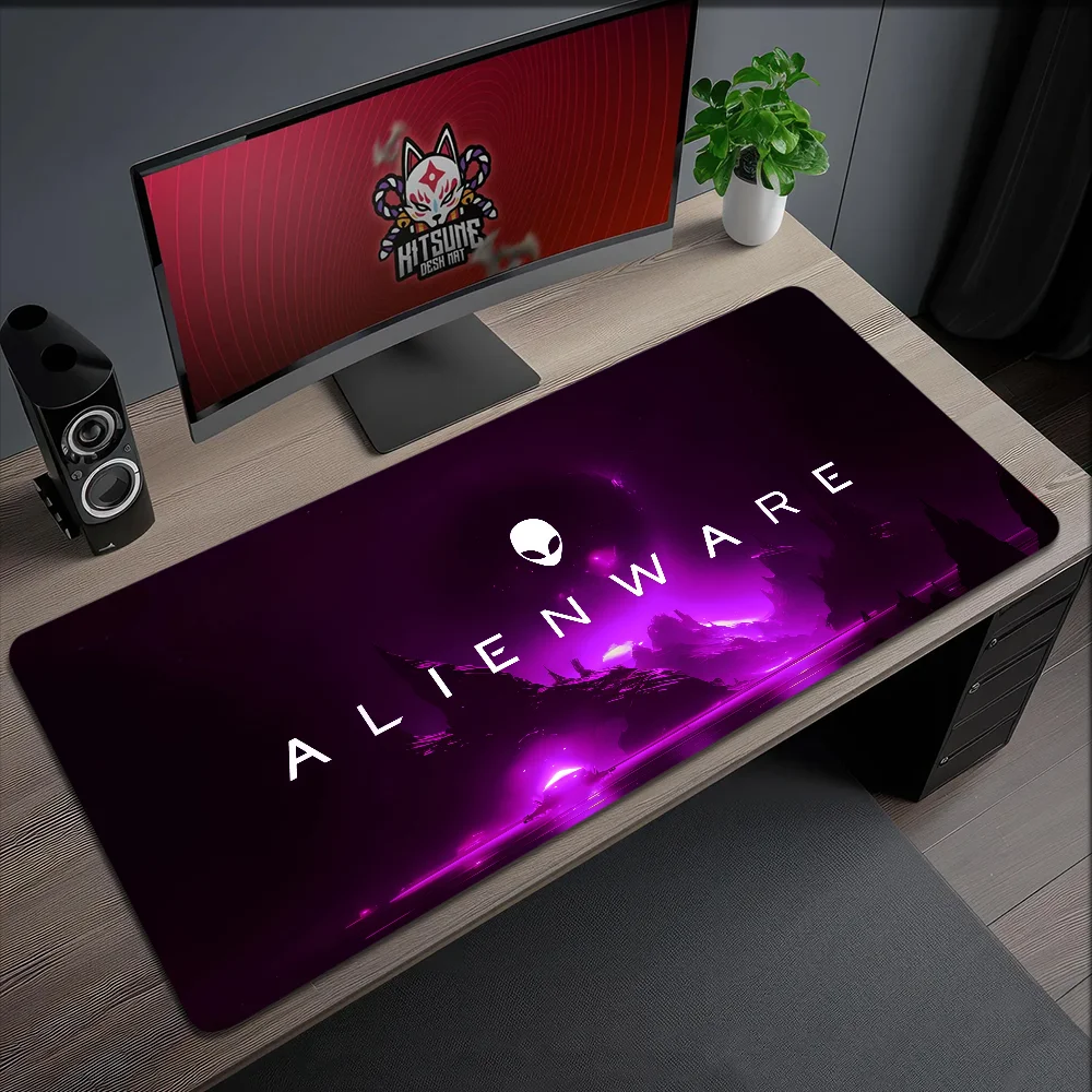 A-Alienware Computer Mouse Pad Gaming Office Desk Game Pads Large For Computer Non-slip Lockedge MousePad