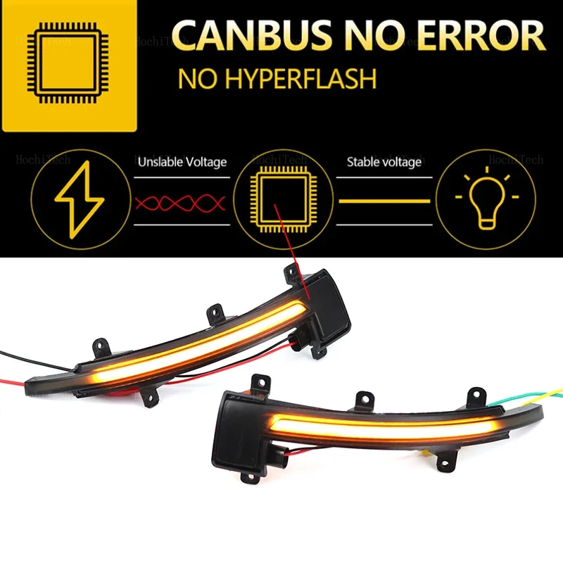 Smoked LED Dynamic Turn Signal Light Side Mirror Flashing Light for Audi TT TTS TTRS MK2 8J 2006-2014, R8 42 2007-2015