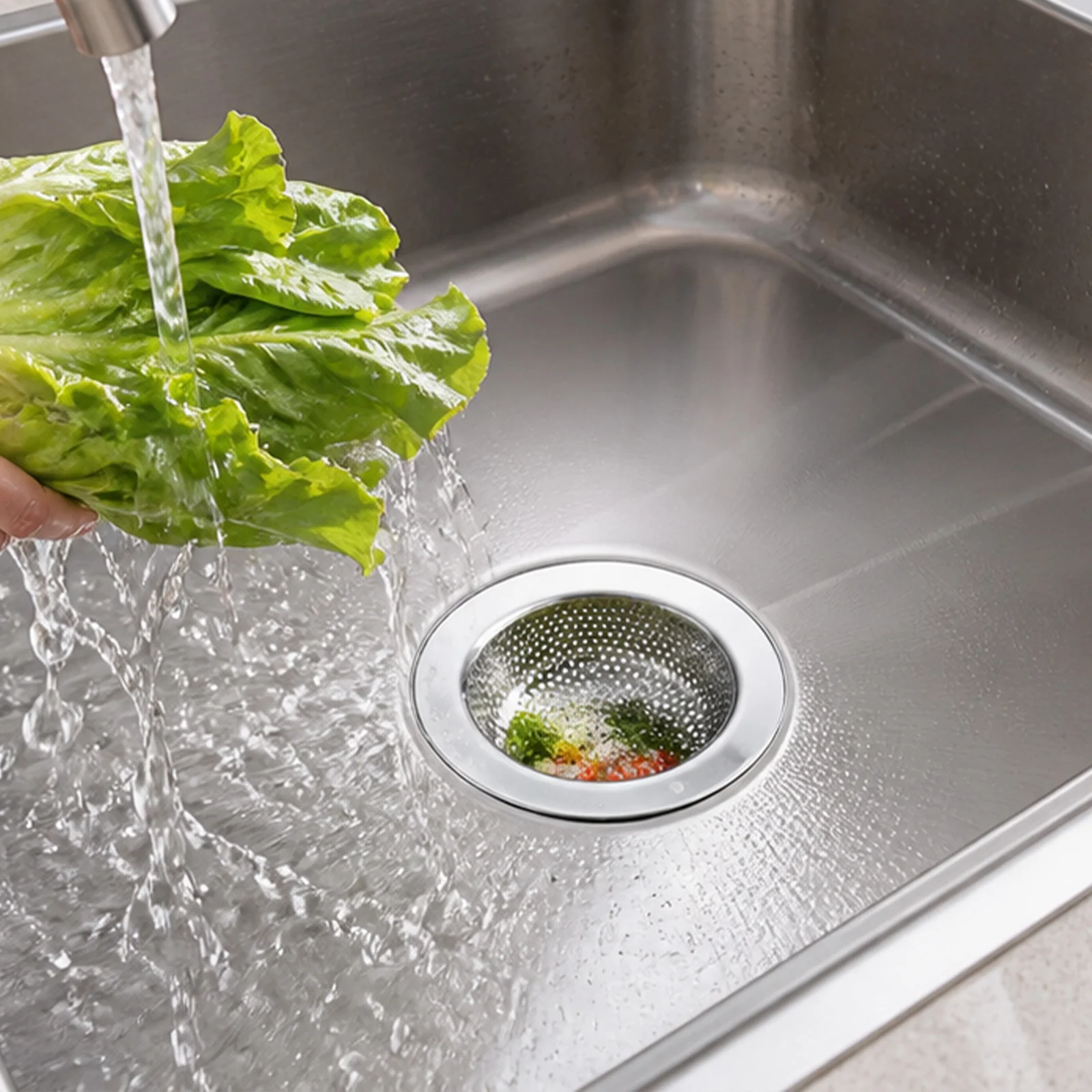 Stainless Steel Sink Waste Strainer,Kitchen Drain Basket Filter for Food Scraps,Reusable Sink Drain Catcher with Deep Cup Design