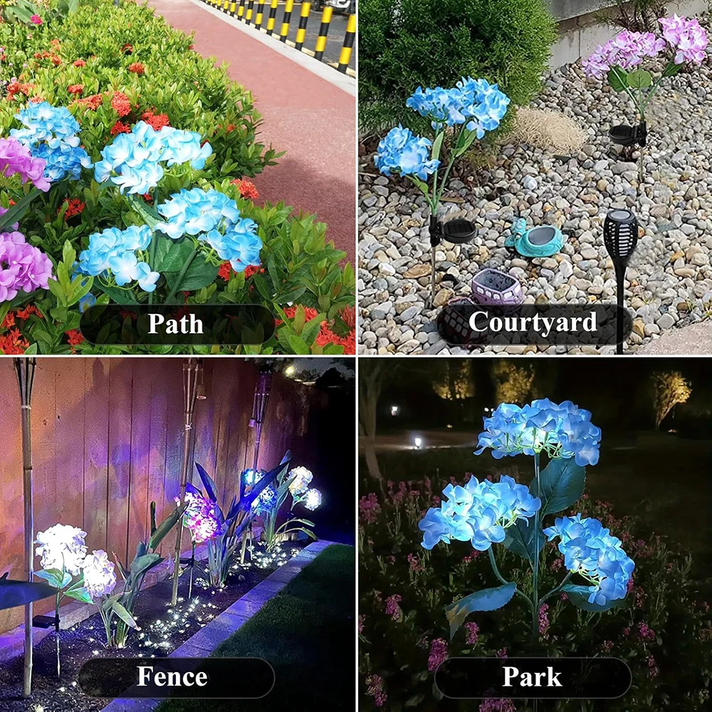 1PC Solar-Powered Hydrangea Lanterns, Outdoor Landscape Lanterns, Garden Lanterns, Solar-Powered Lawn Lanterns, Rose Lanterns image 3