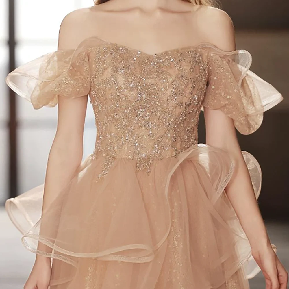Elegant Sweetheart Sequined ฉัตร A-Line ชุดราตรีอย่างเป็นทางการวันเกิด Party Prom Gowns ที่กําหนดเอง