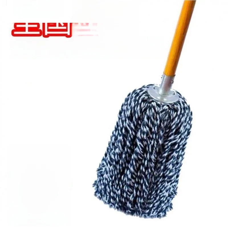 

Традиционная швабра с деревянной ручкой и головкой из нержавеющей стали, для уборки плоских поверхностей, в старинном стиле, с хлопковой веревкой, большого размера, для домашнего использования