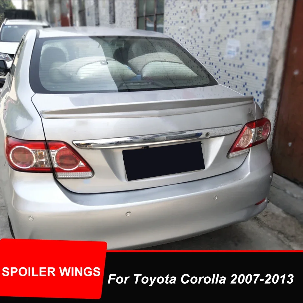 For Toyota Corolla 2007 08 09 10 11 12 13 ABS Black Car Rear Trunk Lid Ducktail Lip Spoiler Wings Tuning Exterior Accessories