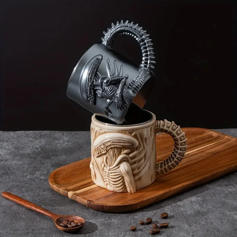 

1PC new 3D flat mug, shaped coffee cup, suitable for home and office use