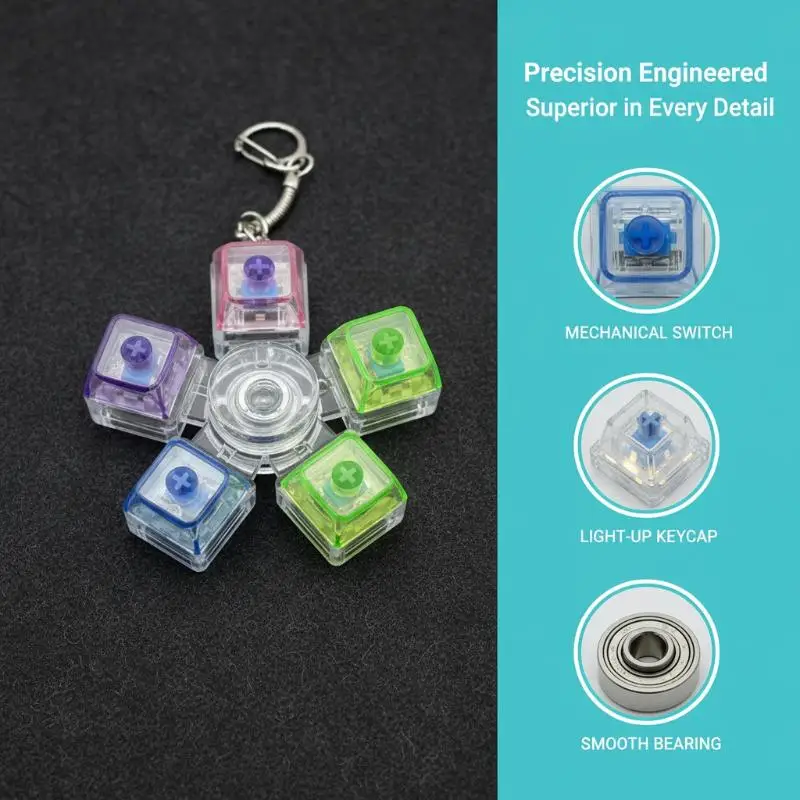 Tastatur-Spielzeug zur Stressreduzierung, Dekompressions-Schlüsselanhänger, Tastatur-Tasten zum Drücken, Schlüsselanhänger für Taschen, Charm-Anhänger – Detail 4