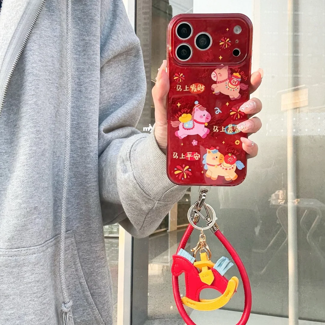 

Double-Layer Lucky Pony Phone Case for iphone 17 Promax 16 15 14 Back Cover Gift