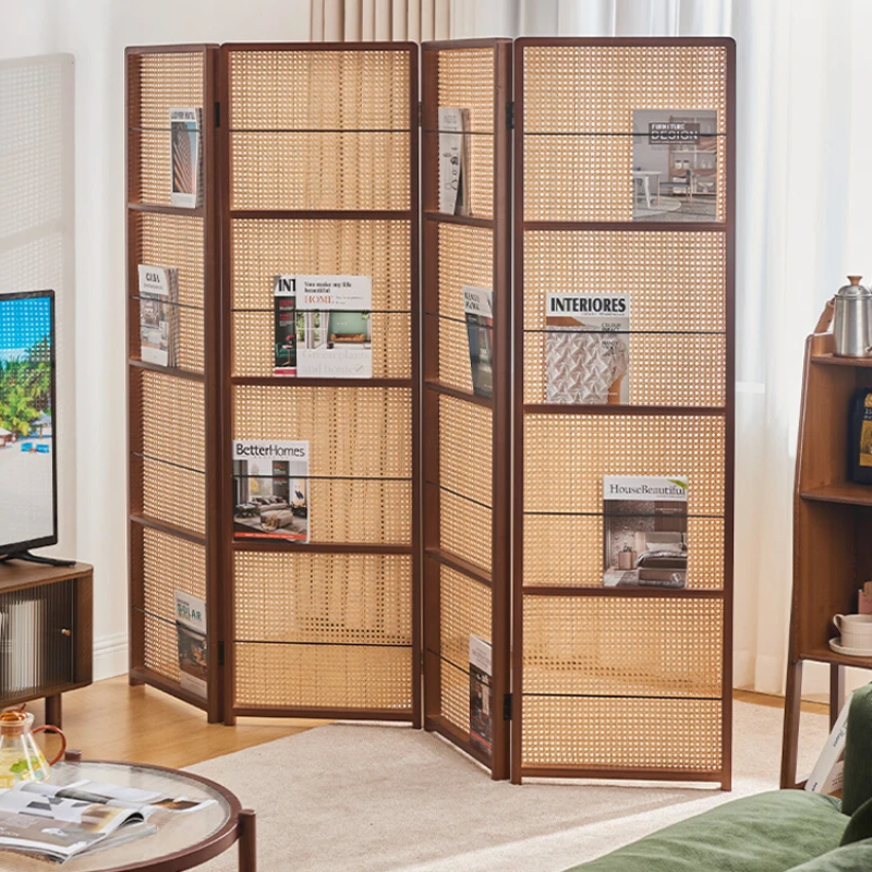 

Rattan screen partitionsmall apartment block entrance living roomsimple bookshelfbedroom movable folding screen