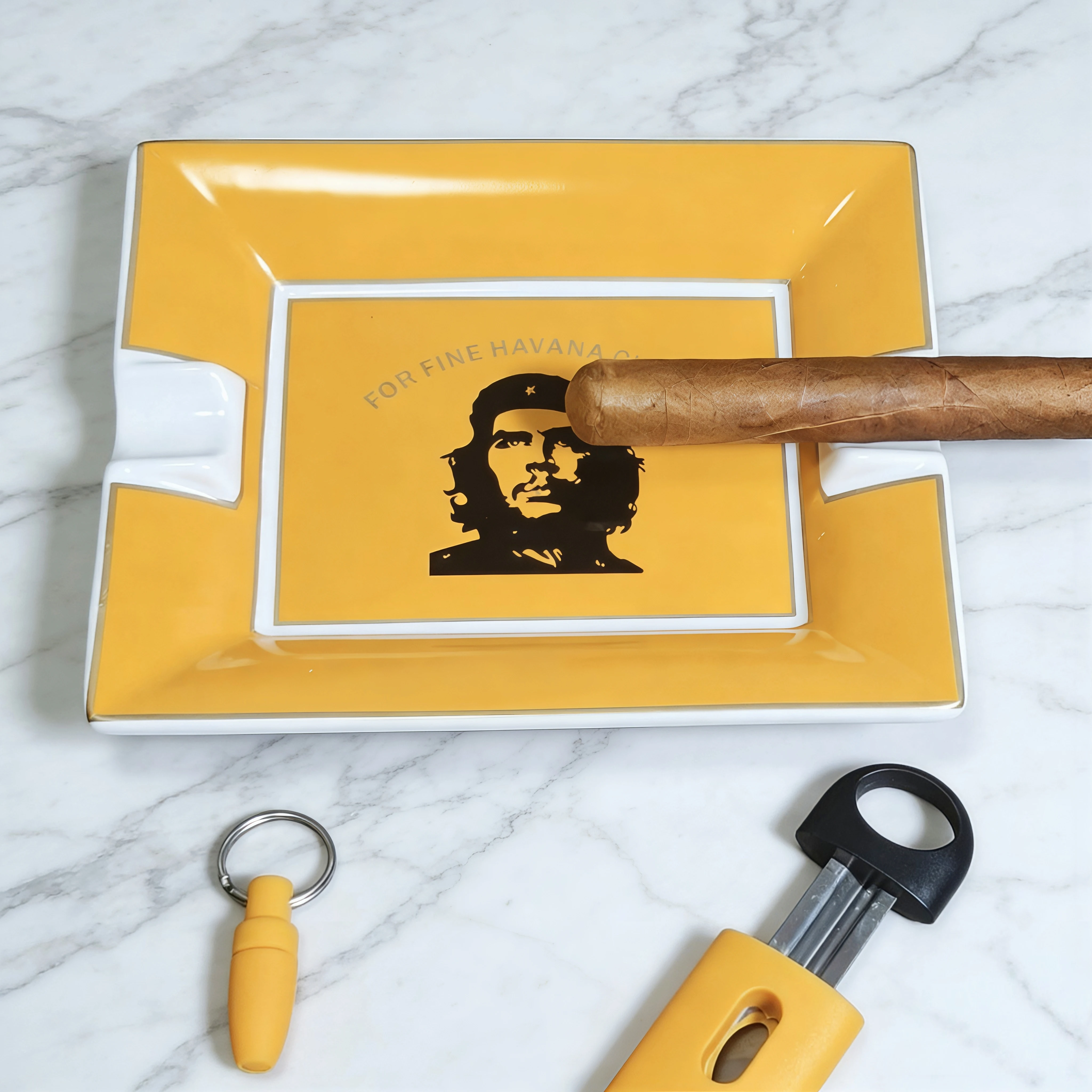 Ceramic Cigar Ashtray Square Cigarette Ashtrays 2 Holder 1 Ash Slot Table Cigar Ash Tray Large Ashtray For Home