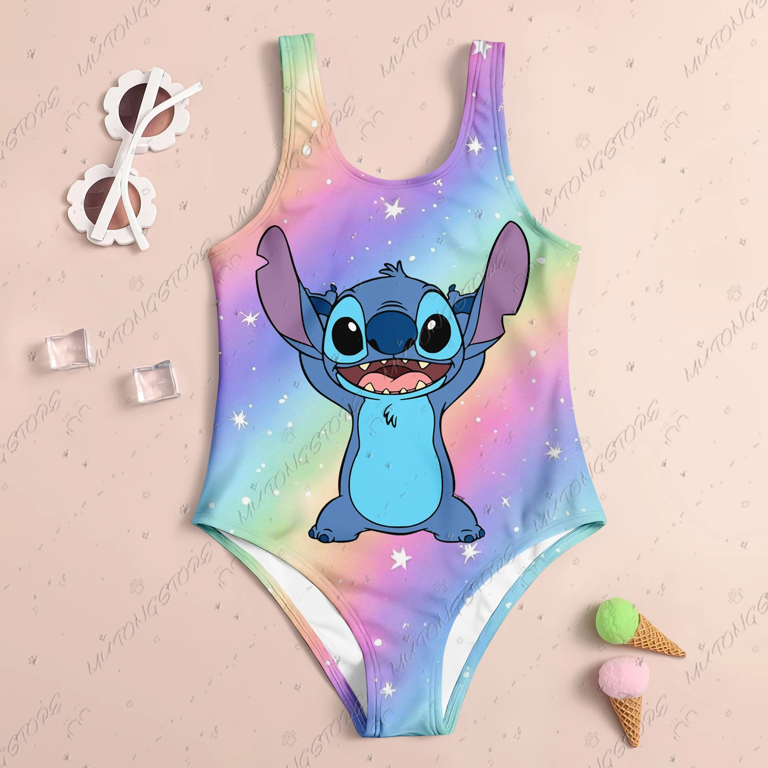 New Baby Swimsuit Girl 2024 Stitch Children Women Swimwear Beach Swimsuit Kids 4-14 Years Old Sell Like Hot Cakes Girls' Girl