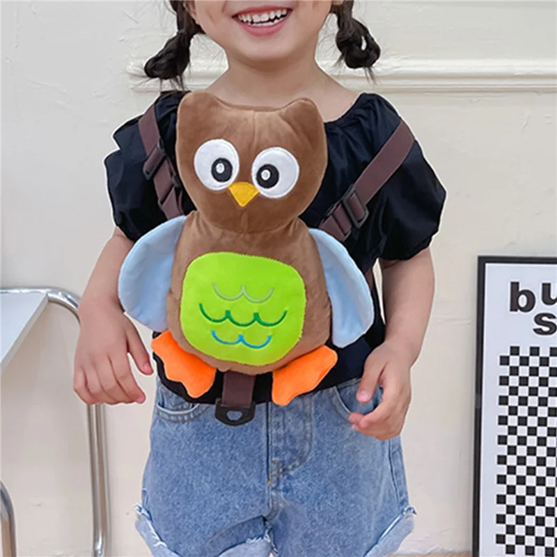 Lovely Kids Toddler Plush Backpack, Cute Cartoon Animal Preschool Bag with Anti-lost Safety Leash for Boys Girls