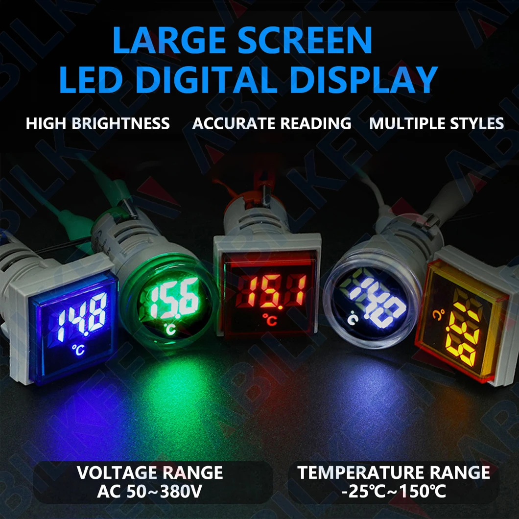 ABILKEEN AD16-22 LED Digital Display Thermometer -25℃~150℃ Measuring Temperature LED Thermometer AC50~380V Indicator Light