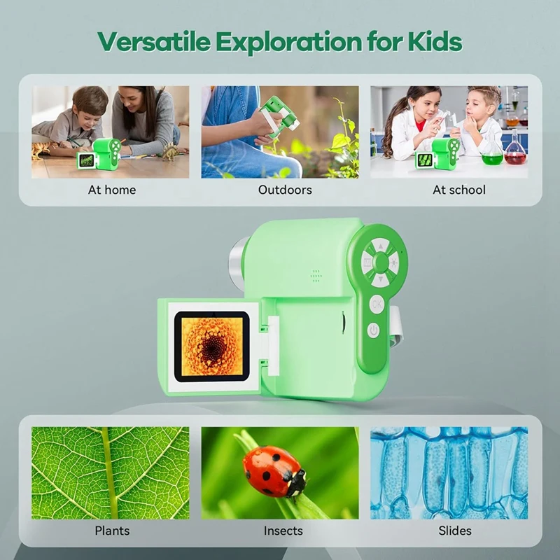 Microscope numérique portable pour enfants, mini-lunette USB, microscope de poche, détermination 1000X