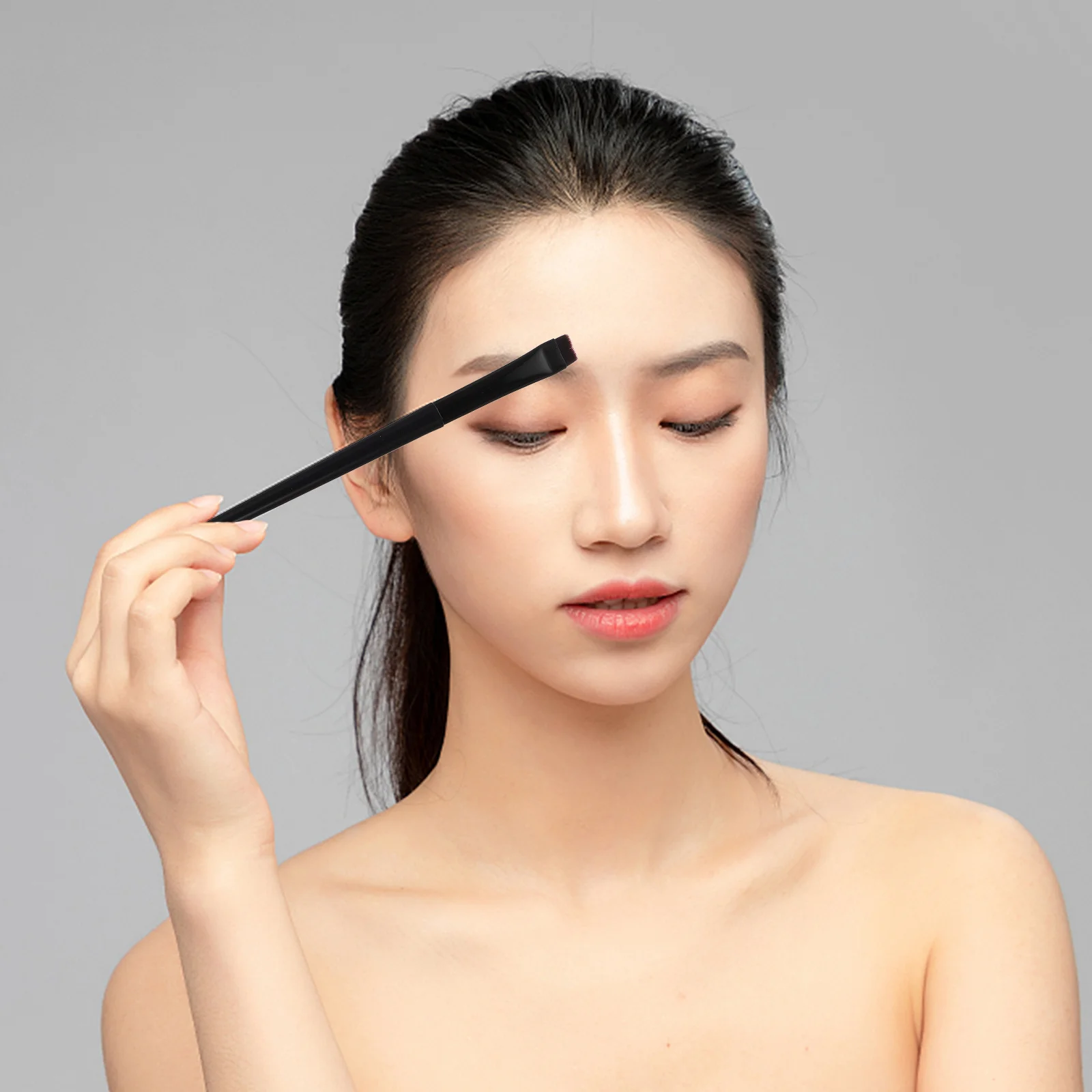 3 個のフラットアイライナーブラシセット柔らかく柔軟な毛先で汚れ防止クリエイティブメイクアップツール