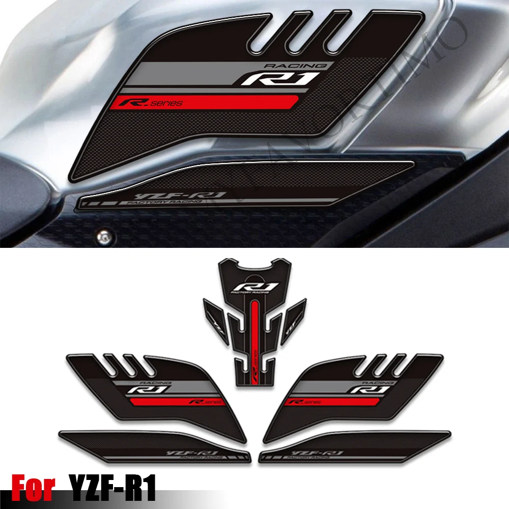 

For YAMAHA YZF-R1 YZF R1 YZFR1 Motorcycle Protector 3D Stickers Decals Tank Pad Grips Gas Fuel Oil Kit Knee 2015-2022