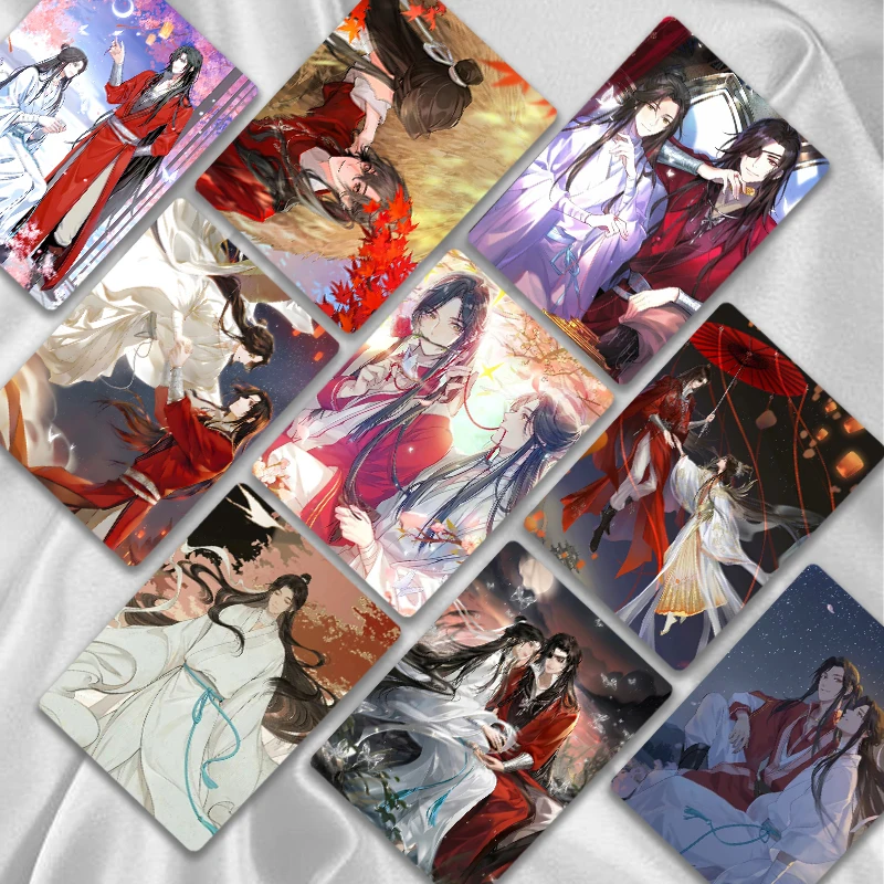 Tarjeta LOMO láser Heaven Official's Blessing, Tian Guan Ci Fu, sesión fotográfica Xie Lian HD, regalo de colección para fanáticos, 50 hojas por juego