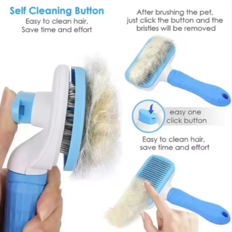 Cepillo multifuncional autolimpieza para perros y gatos pelo largo –baño - imagen 5