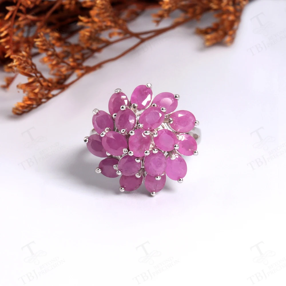 Light luxury Design 925 sterling silver women Natural Ruby gemstones Ring Fine Jewelry Party birthd anniversary gift