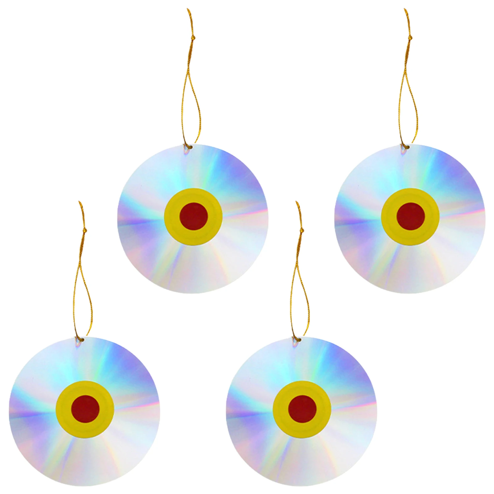 

4pcs Reflective Discs Bird Repellent Scare Disks Plastic DIY Garden Decor Outdoor Hanging Anti Bird Tools Pest Control