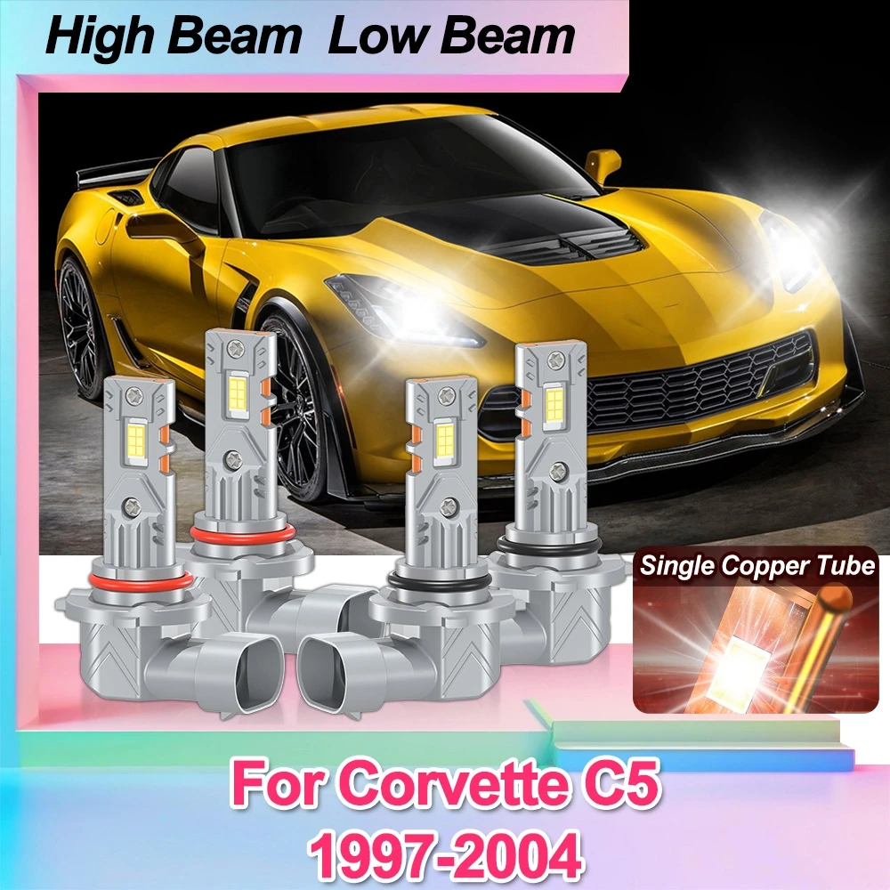 

Для Corvette C5 1997-2004 9005 9006 светодиодные лампы для фар 6000k супер белые автомобильные лампы