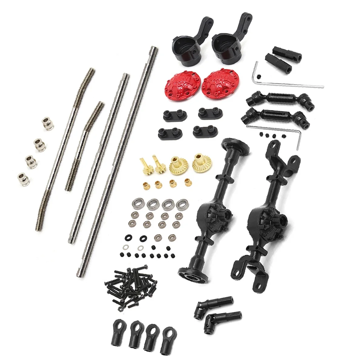 RC Crawler Wheel Axle Kit, for WPL W170 RC Car Metal Front Middle Rear Axle Steel Gear Drive Shaft RC Car Upgrades