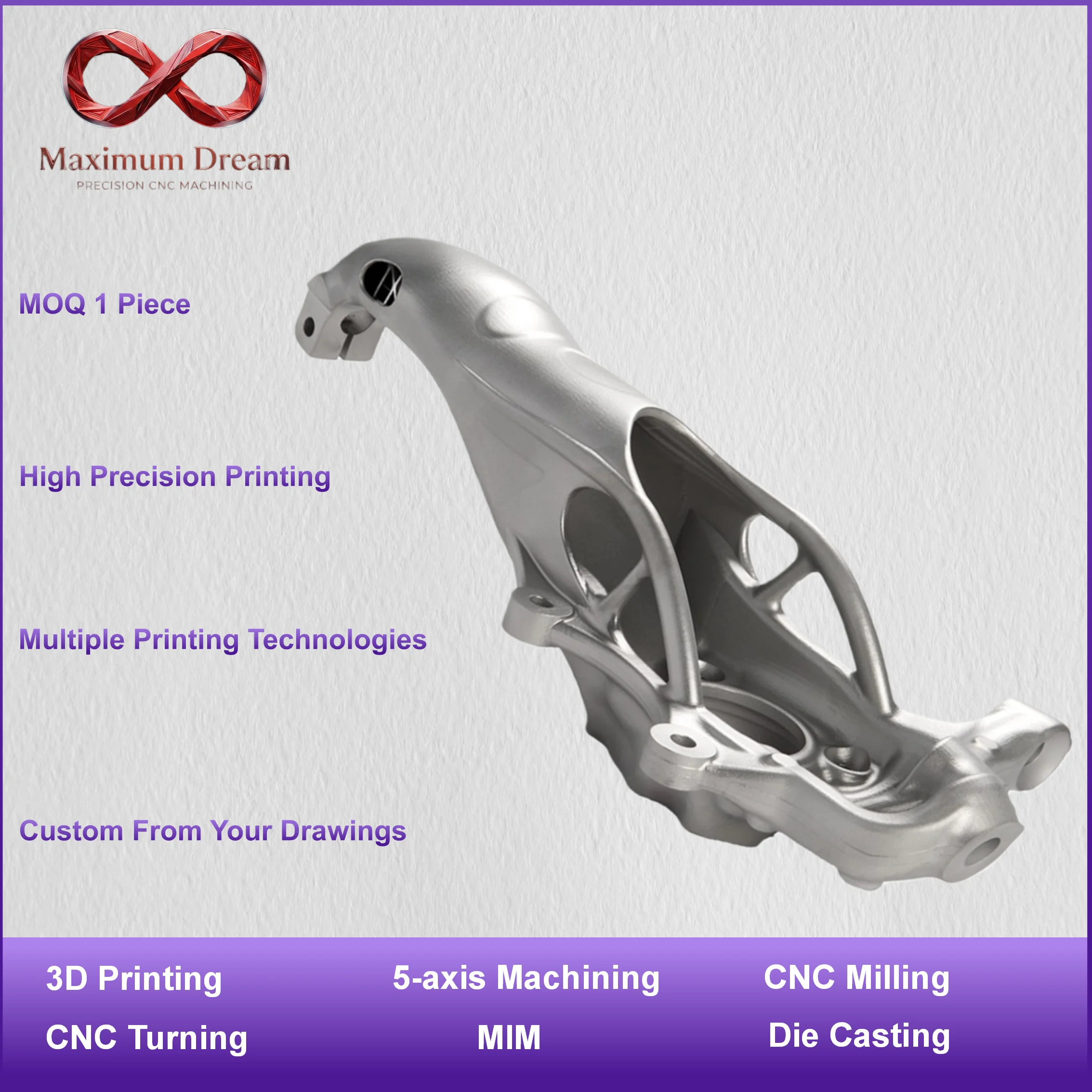 Custom Metal 3D Printing Service, Stainless Steel 316L, Aluminum, Titanium Alloy TC4, High Precision Rapid Prototype Custom Indu