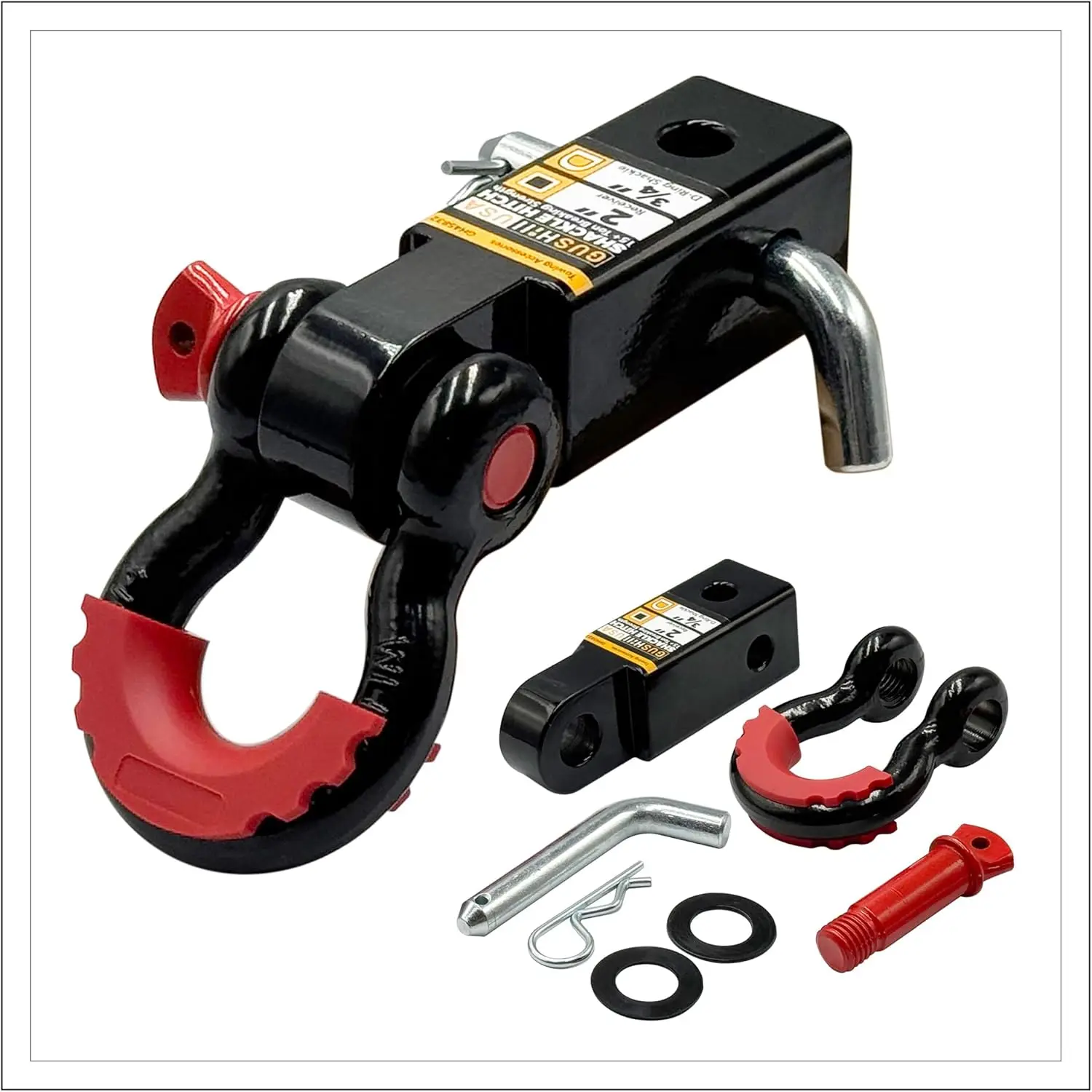 

USA GH 45832 Shackle Hitch for 2' Receivers, 15+ Ton, 5/8' Screw Pin, 3/4' D Ring, Towing Accessory