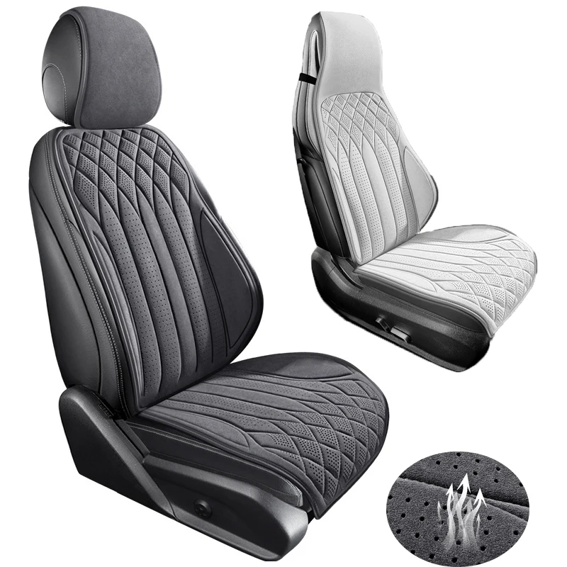 Breathable Car Seat Cover Luxurious Soft Suede Driver's Seat Anti-slip Protective Cushion Four Seasons Car Interior Seat Support