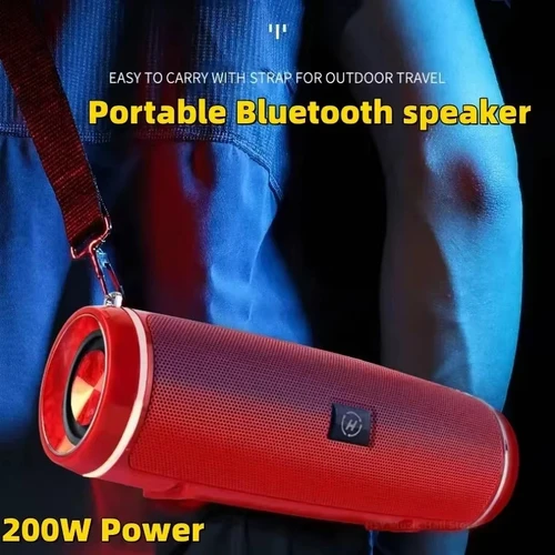 Imagen 2 del producto Altavoz Bluetooth Portátil Lenovo de 200W, IPX7 Impermeable, Altavoz de Columna HIFI para Exteriores, Subwoofer Estéreo, Radio FM, Reproductor de Tarjeta TF