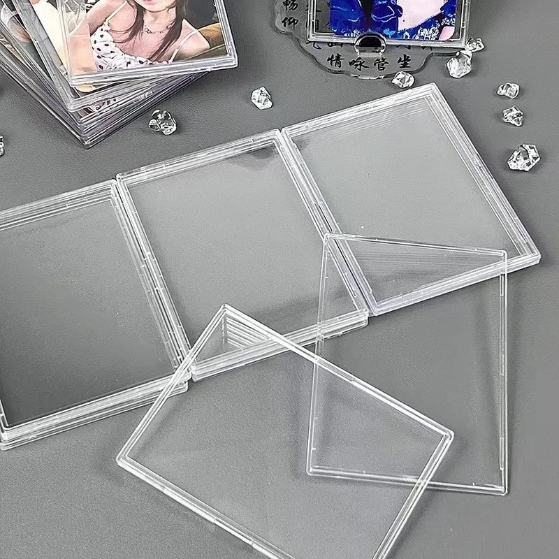 Acrylic Photocard Sleeves Transparent Card Brick Top Loaders Korean Idol Photo Card Holder Display Standing Photo Frame