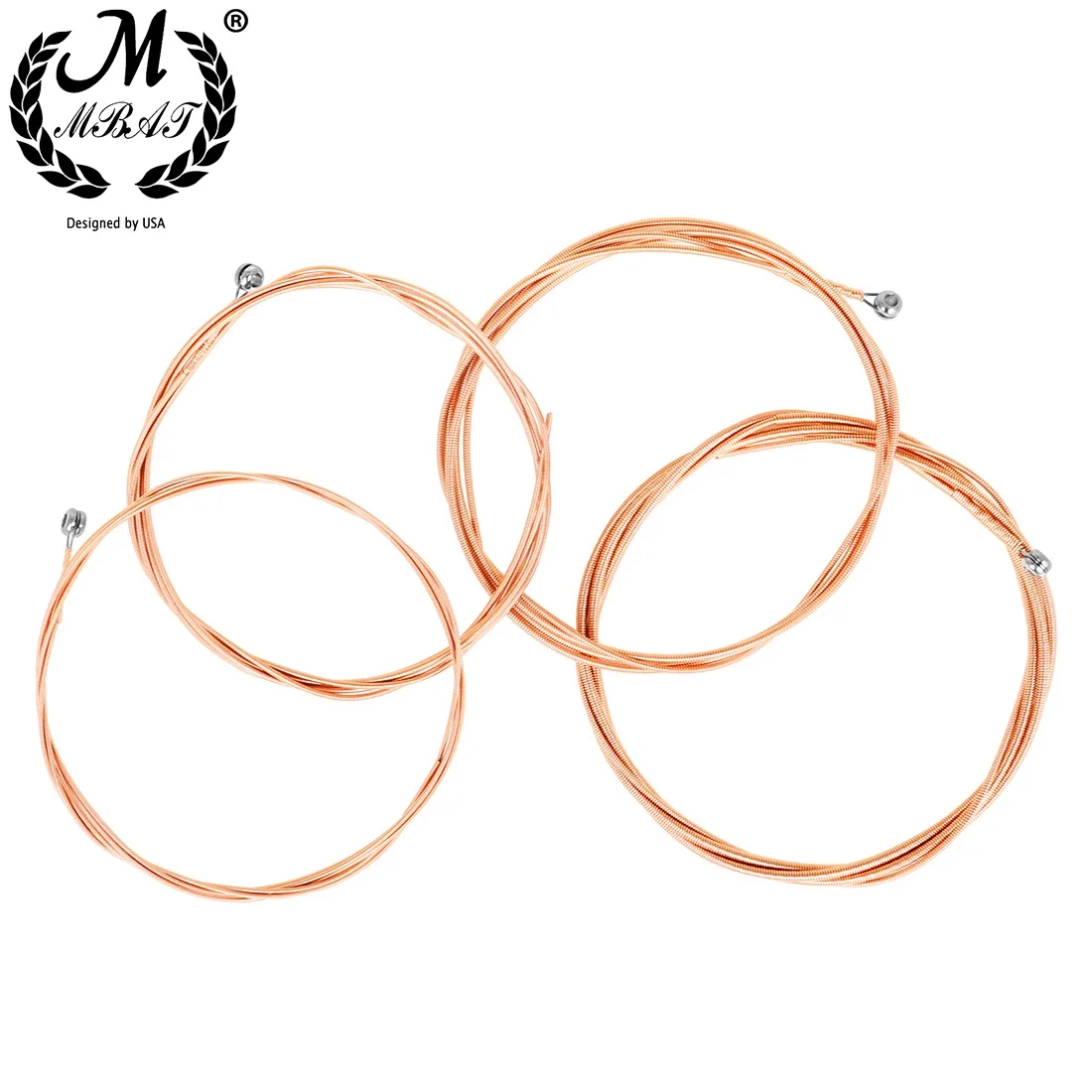 M MBAT Acoustic Bass Strings 4 Strings Steel Hexagonal Core Coated Copper Alloy Wound Silver Ball-End Bass Strings Accessories